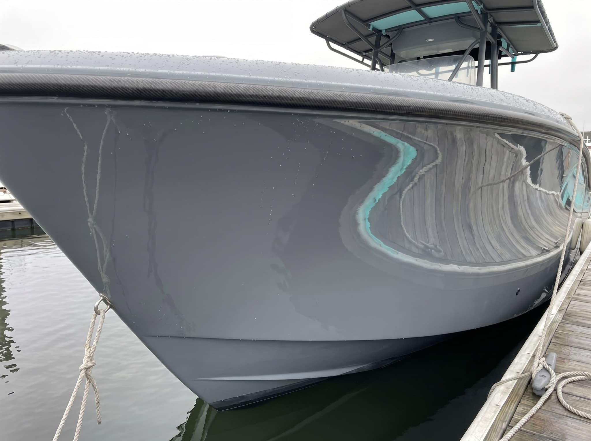 Deep, glassy gloss beading water after Aqua Armor ceramic coating